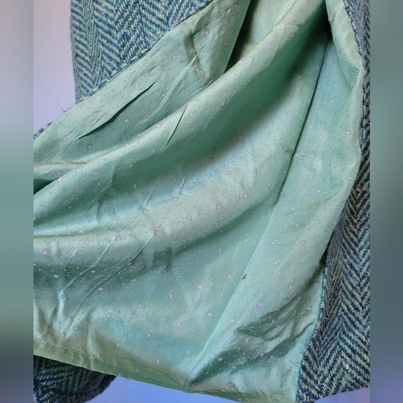 Judith par Judith Lacroix Wool Blend Tweed Green Skirt Size 4 - Picture 7 of 8